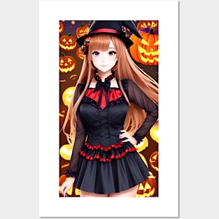 Kawaii Anime Girl Witch Posters and Art